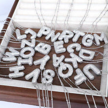 Load image into Gallery viewer, Copper Inlaid Zircon Letter Pendant Necklace