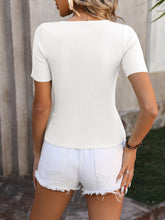 Load image into Gallery viewer, Round Neck Short Sleeve Knit Top