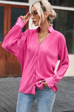 Load image into Gallery viewer, Pleated Button Up Long Sleeve Shirt