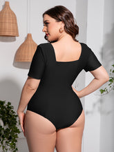Load image into Gallery viewer, Plus Size Scoop Neck Short Sleeve One-Piece Swimsuit