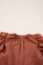 Load image into Gallery viewer, Ruffled Round Neck Cap Sleeve Blouse