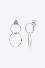 Load image into Gallery viewer, 925 Sterling Silver Double Hoop Drop Earrings
