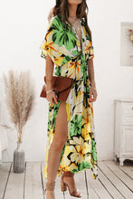 Load image into Gallery viewer, Plunge Printed Split Midi Dress