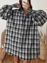 Load image into Gallery viewer, Plaid Lantern Sleeve Shirt
