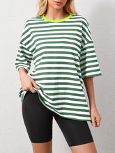 Load image into Gallery viewer, Striped Round Neck Half Sleeve T-Shirt