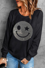 Load image into Gallery viewer, Rhinestone Smile Long Sleeve Sweatshirt