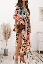 Load image into Gallery viewer, Plunge Printed Split Midi Dress