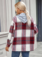 Load image into Gallery viewer, Plaid Hooded Jacket with Pockets