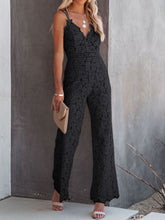 Load image into Gallery viewer, Lace V-Neck Spaghetti Strap Jumpsuit