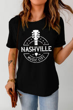 Load image into Gallery viewer, Western NASHVILLE MUSIC CITY Cuffed Graphic Tee Shirt
