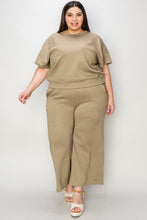 Load image into Gallery viewer, Double Take Full Size Texture Short Sleeve Top and Pants Set