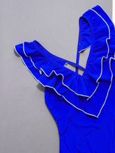Load image into Gallery viewer, Ruffled Crisscross Backless One-Piece Swimsuit