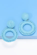 Load image into Gallery viewer, Round Shape Raffia Grass Dangle Earrings