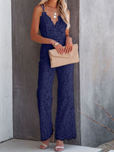Load image into Gallery viewer, Lace V-Neck Spaghetti Strap Jumpsuit