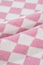 Load image into Gallery viewer, Checkered Collared Neck Dropped Shoulder Sweater