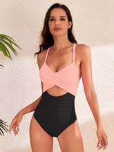Load image into Gallery viewer, Crisscross Cutout V-Neck One-Piece Swimwear