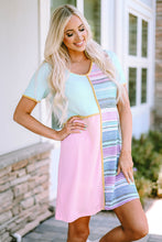 Load image into Gallery viewer, Color Block Short Sleeve Dress