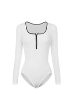 Load image into Gallery viewer, Contrast Trim Ribbed Long Sleeve Bodysuit