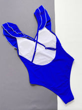 Load image into Gallery viewer, Ruffled Crisscross Backless One-Piece Swimsuit
