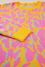 Load image into Gallery viewer, Contrast Round Neck Long Sleeve Sweater