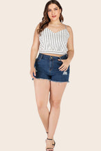Load image into Gallery viewer, Plus Size Striped Tie-Back Cropped Cami