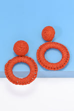 Load image into Gallery viewer, Round Shape Raffia Grass Dangle Earrings