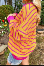 Load image into Gallery viewer, Striped Round Neck Long Sleeve Sweater
