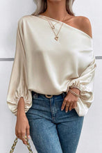 Load image into Gallery viewer, Single Shoulder Balloon Sleeve Blouse