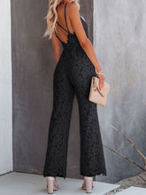 Load image into Gallery viewer, Lace V-Neck Spaghetti Strap Jumpsuit