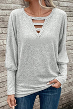 Load image into Gallery viewer, Cutout Round Neck Long Sleeve T-Shirt
