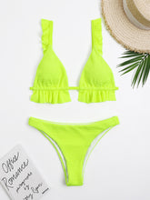 Load image into Gallery viewer, Ruffled Textured Wide Strap Two-Piece Bikini Set