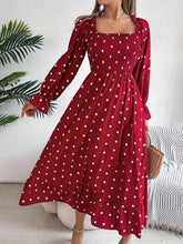 Load image into Gallery viewer, Polka Dot Flounce Sleeve Midi Dress