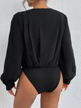 Load image into Gallery viewer, Surplice Ruched Long Sleeve Bodysuit