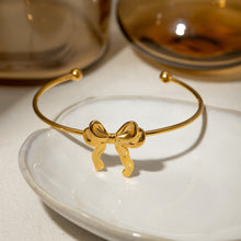 Load image into Gallery viewer, 18K Gold-Plated Stainless Steel Bow Bracelet