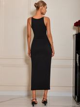 Load image into Gallery viewer, Round Neck Wrap Midi Cami Dress