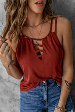 Load image into Gallery viewer, Full Size Cutout Double Spaghetti Straps Top