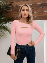 Load image into Gallery viewer, Asymmetrical Neck Long Sleeve T-Shirt