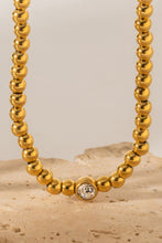 Load image into Gallery viewer, Inlaid Zircon Beaded Stainless Steel Necklace