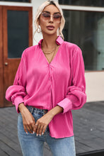 Load image into Gallery viewer, Pleated Button Up Long Sleeve Shirt