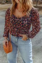 Load image into Gallery viewer, 1X - 3X Floral Flounce Sleeve Blouse