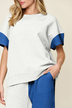 Load image into Gallery viewer, Double Take Full Size Texture Contrast T-Shirt and Wide Leg Pants Set