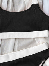 Load image into Gallery viewer, Contrast Scoop Neck Wide Strap Two-Piece Swim Set