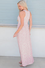 Load image into Gallery viewer, Leopard Round Neck Sleeveless Maxi Dress