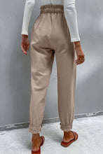 Load image into Gallery viewer, Drawstring Paperbag Waist Button Detail Pants