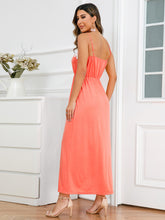 Load image into Gallery viewer, Slit Lace Detail Spaghetti Strap Dress