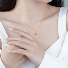 Load image into Gallery viewer, Zircon Bow Pendant Necklace