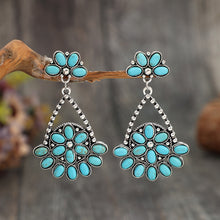 Load image into Gallery viewer, Artificial Turquoise Teardrop Earrings