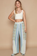 Load image into Gallery viewer, POL Drawstring Plaid Print Lace Straight Pants