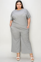 Load image into Gallery viewer, Double Take Full Size Texture Short Sleeve Top and Pants Set