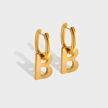 Load image into Gallery viewer, Letter B Titanium Steel Earrings